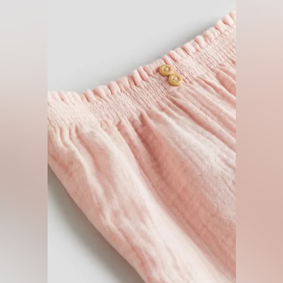 H&M Baby Girls Kids Summer Beach Light Pink Soft Woven Pants Ruffle Trim 4T - Picture 2 of 2